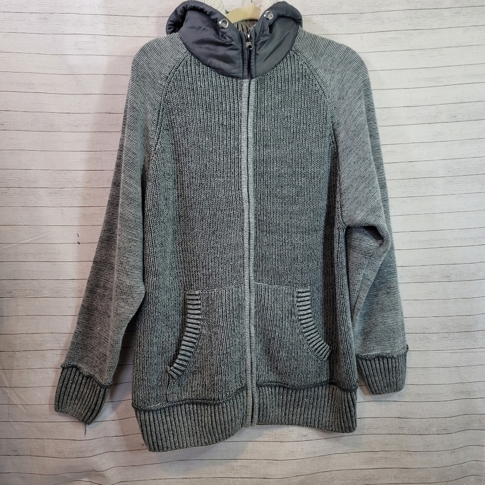THE SLOPE CHUNKY KNIT GRAY FULL ZIP HOODIE, sz XL
